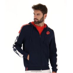 Athletica LG Sweat FZ HD FL azul marino/rojo fuego Lotto hombre vestir V0XJHB305