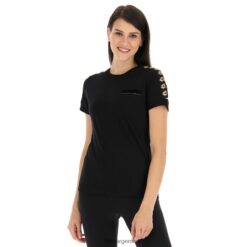 camiseta atlética clásica con iv js todo negro Lotto mujer vestir V0XJHB901
