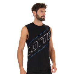 camiseta logo vii sl todo negro Lotto hombre vestir V0XJHB410