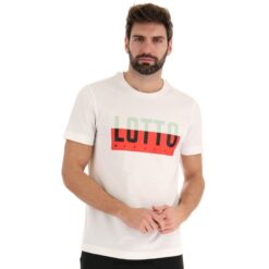 camiseta prisma iv js blanco brillante Lotto hombre vestir V0XJHB437