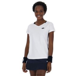 camiseta squadra w ii pl blanco brillante Lotto mujer vestir V0XJHB933