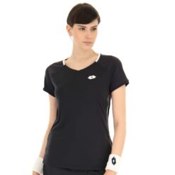 camiseta squadra w ii pl todo negro Lotto mujer vestir V0XJHB927