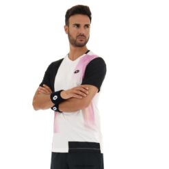 camiseta top ten iii prt1 pl blanco brillante/todo negro Lotto hombre vestir V0XJHB516