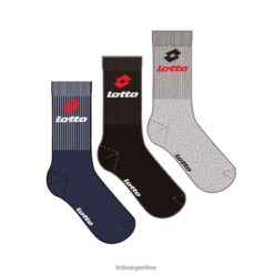 cuarto de calcetín - pk3 azul noche/negro/gris Lotto hombre accesorios V0XJHB679