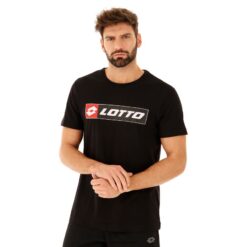 logotipo de la camiseta js todo negro Lotto hombre vestir V0XJHB431