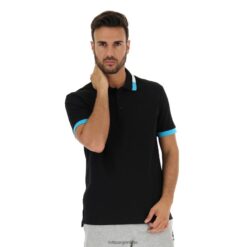 polo alassio ii pq todo negro Lotto hombre vestir V0XJHB579
