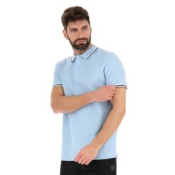 polo clasico azul aireado/blanco brillante Lotto hombre vestir V0XJHB561