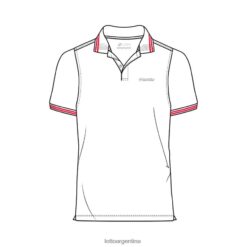 polo clasico blanco brillante/rojo fuego Lotto hombre vestir V0XJHB593