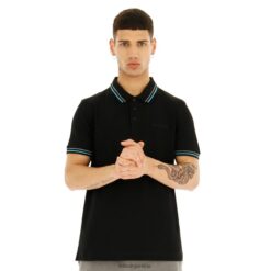polo clasico curazao negro/azul Lotto hombre vestir V0XJHB584